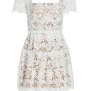 Self-Portrait Belted Guipure Lace Minidress